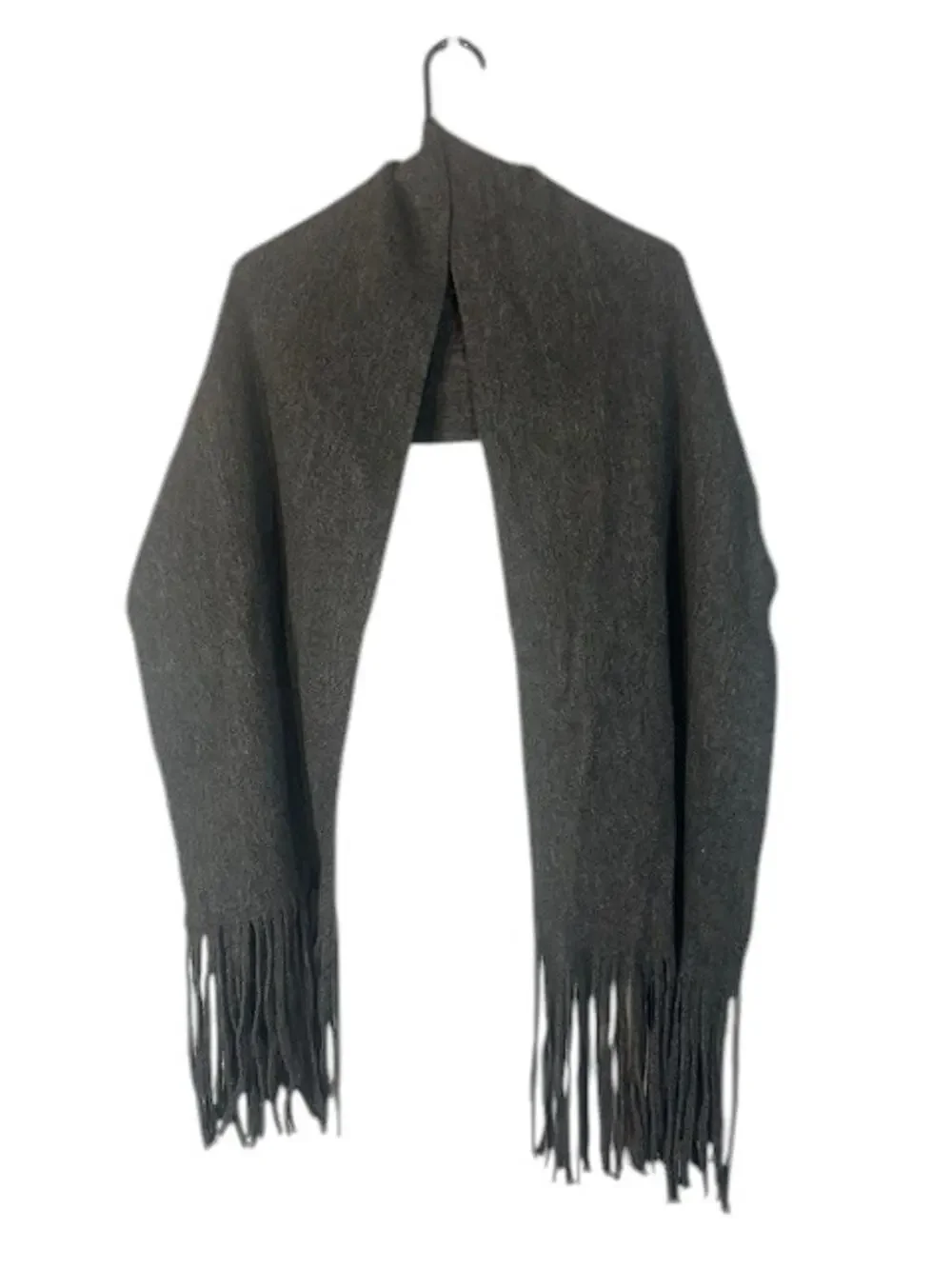 Lucky Brand Women’s Gray Dressy Tassel Trim Long Scarf